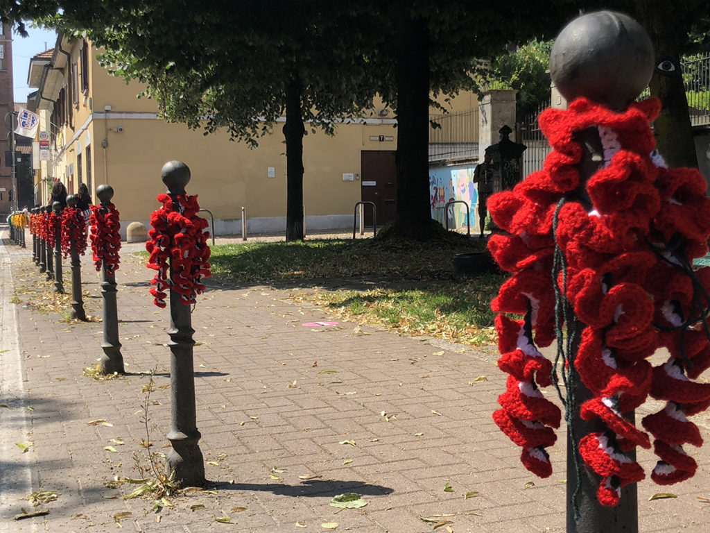 The Yarn Bombing Festival in the Lambrate district of Milan ended