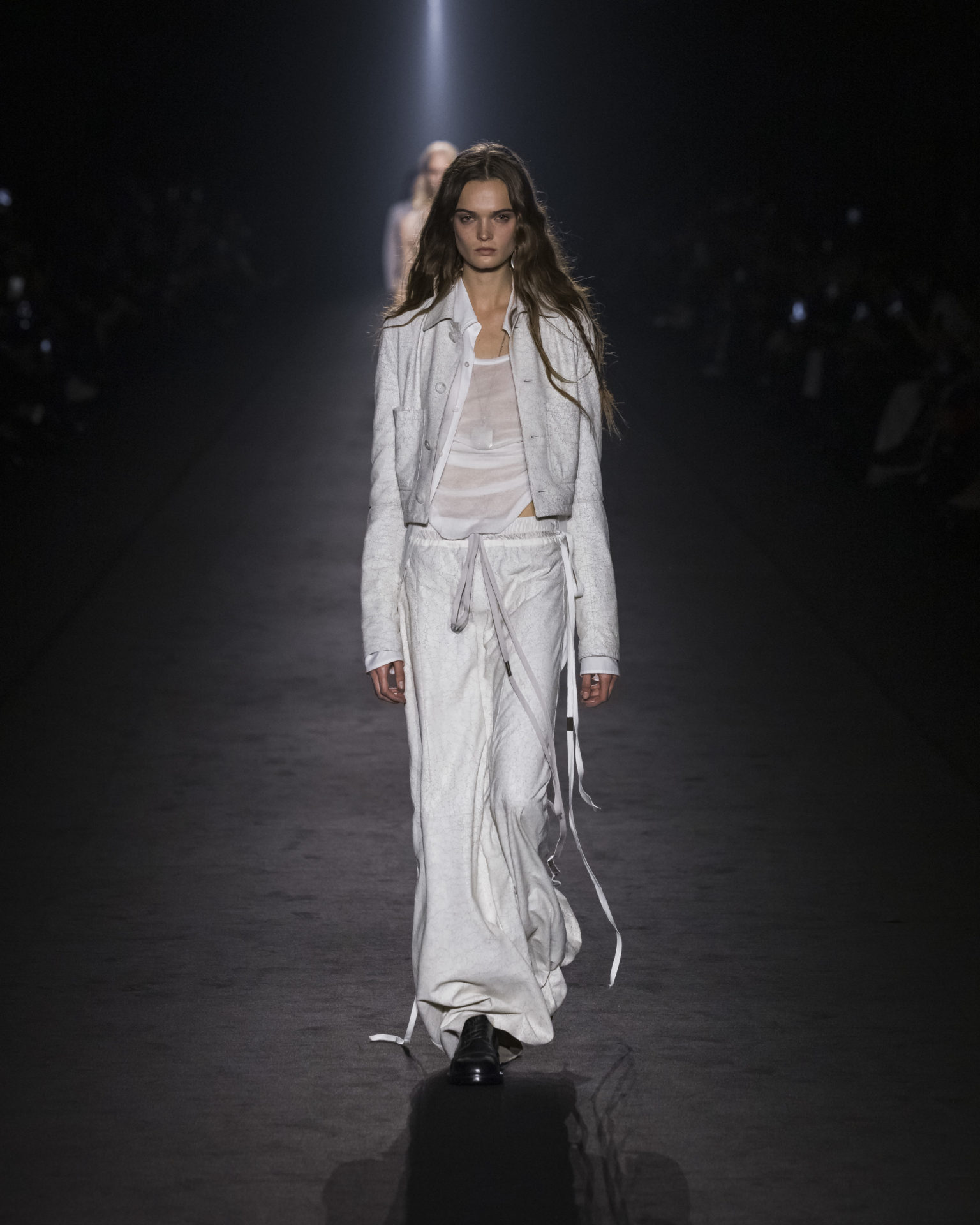 Model on the catwalk at the Ann Demeulemeester fashion show in Paris,  Spring Summer 2024 Ready To Wear Fashion Week, – A Shaded View on Fashion
