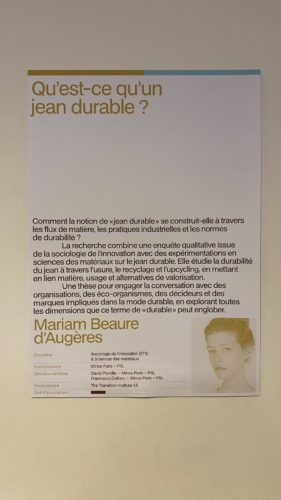Créer, relier, transformer. Les filières en mouvement » PRINTANIERE RECHERCHE MODE & MATIERE