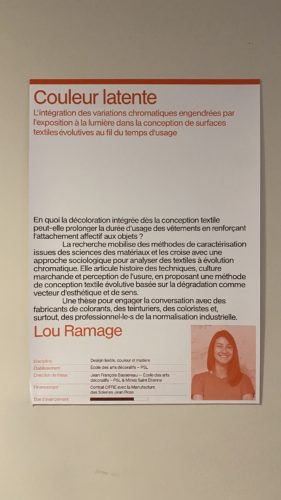 Créer, relier, transformer. Les filières en mouvement » PRINTANIERE RECHERCHE MODE & MATIERE