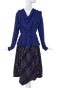A Comme des Garçons blue wool-blend ensemble, ‘Gloves, Skirts, Quilted Big Coats’ collection, Autumn-Winter 1983-84. ©Kerry Taylor Auctions(1)