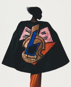 Yves Saint Laurent Embroidered Cubist Cape with Braque Inspired Design