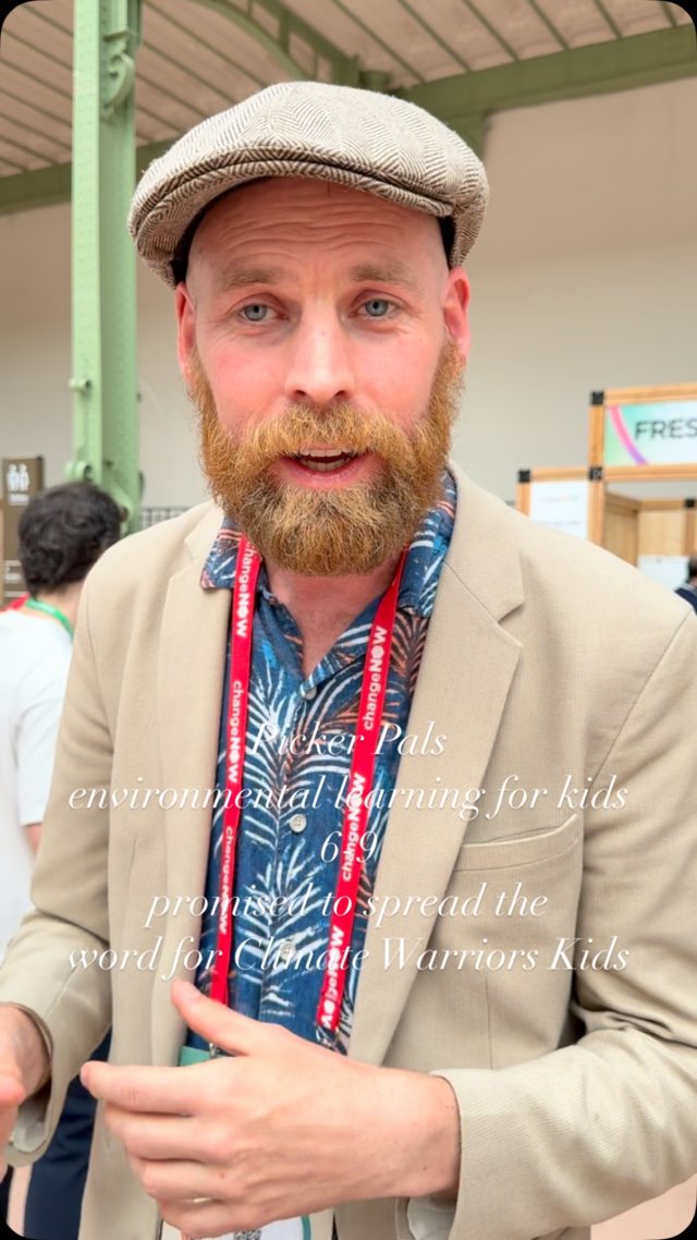 @pickerpals #environmentallearningforkids Harry promises to spread the word in #ireland about #climatewarriorskids @asvoff_official #changenow @le_grand_palais till 26 th