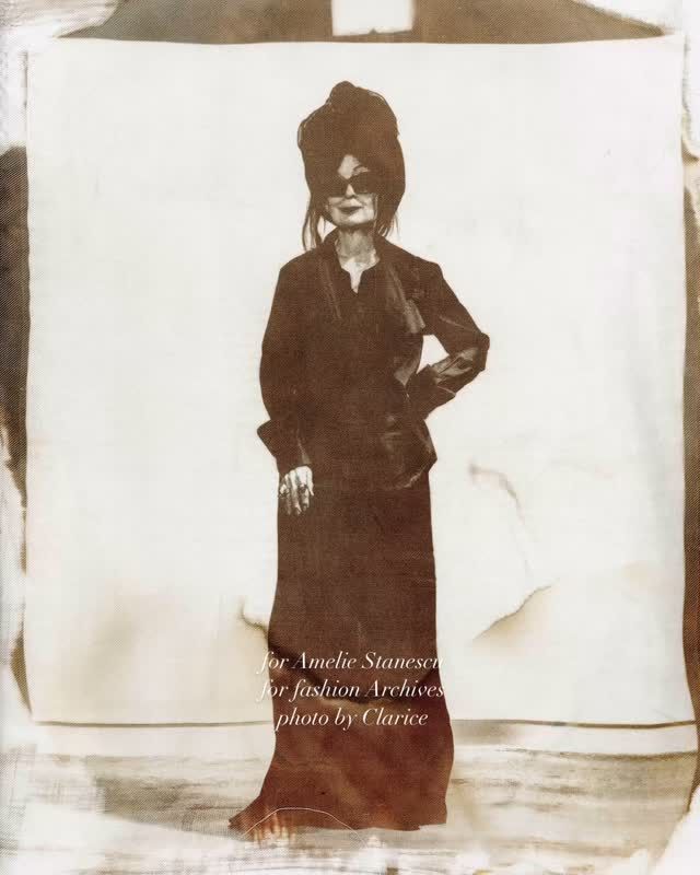 Love this photo on silk made in the darkroom by @claricesequeiraphotography for @chez.amelie for @theFashionArchives watch or listen to her podcast. First time wearing my @noirkeininomiya shirt and yes, I also went to the @commedesgarconsparis #marketmarket who could resist if you want I will show you the other 2 pieces I could not resist one coat by @commedesgarcons commecomme and a box cut jacket by @willychavarrianewyork I love all 3 pieces.