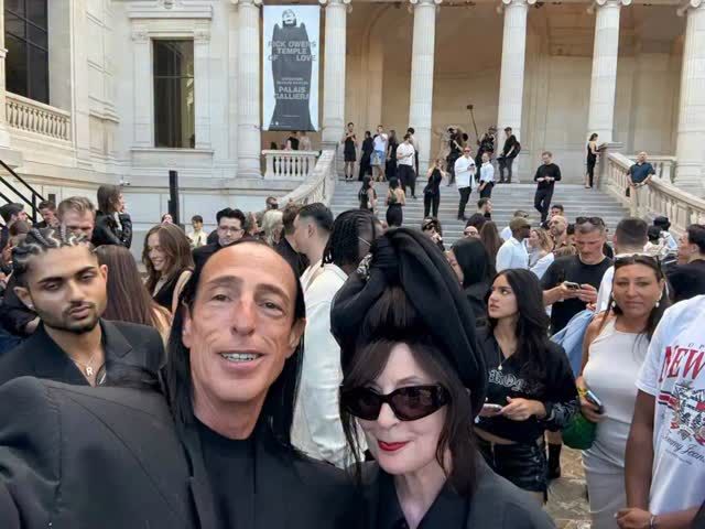 This is really funny, I wanted to congratulate @rickowensonline on his epic show and everyone was taking selfies with him. So when I was next I said lets do one, he laughed and said are we really doing this....meanwhile the sound track of his show was rock opera singer Klaus Nomi , and my friend @marchappelnyc designed his famous triangle costume, Nomi had a major impact on Rick's life, mine too. As a bit of nostalgia Nomi also performed with David Bowie and @joeyariasnyc and what you probably don't know...Nomi was also a baker.