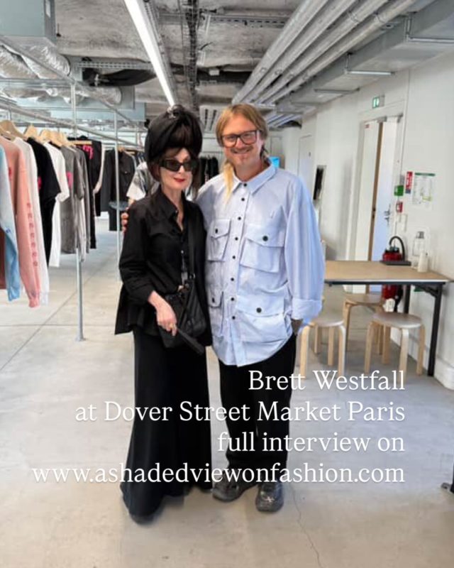 A chat with @brettwestfall @doverstreetmarketparis The nee collection is called Off Road it is about finding your own path and being true to it. He works in collaboration with Moon, his teenageartist daughter. Who by the way will make a film for @asvoff_official Climate Warriors. The full interview will soon be uploaded to my youtube channel and posted on www.asvof.com