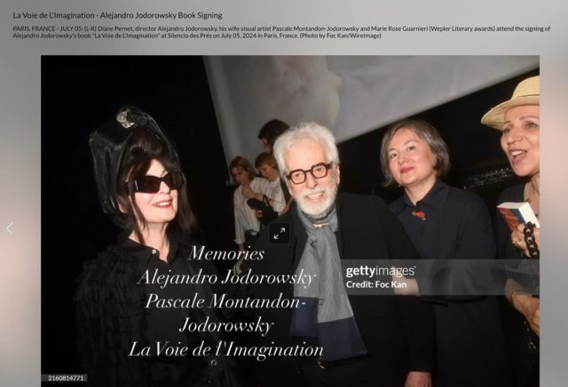Meeting for book signing La Voie de L'Imagination @fockan13 @alejandro.jodorowsky @pascale_montandonjodorowsky beautiful love story that keeps @alejandro.jodorowsky eternally young