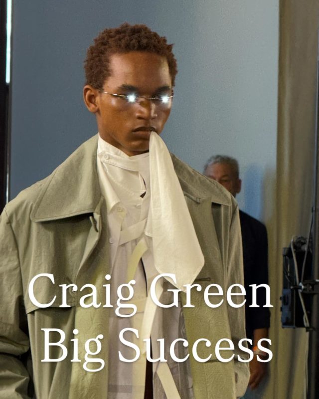 @craig__green I met Craig Green in Athens in 2012 with his graduation collection and have followed his career ever since. Today he was true to his DNA but made it more 'commercial' without losing any of its power.Bravo!