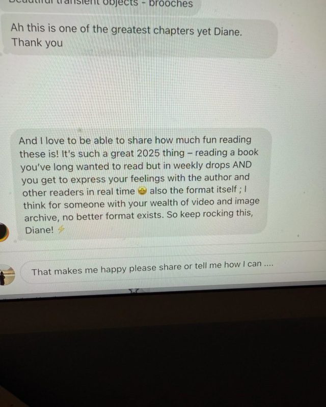 How nice to start my morning with this message from Daniel Nikolov about yesterdays autobiography entry on Dianepernet.substack.com