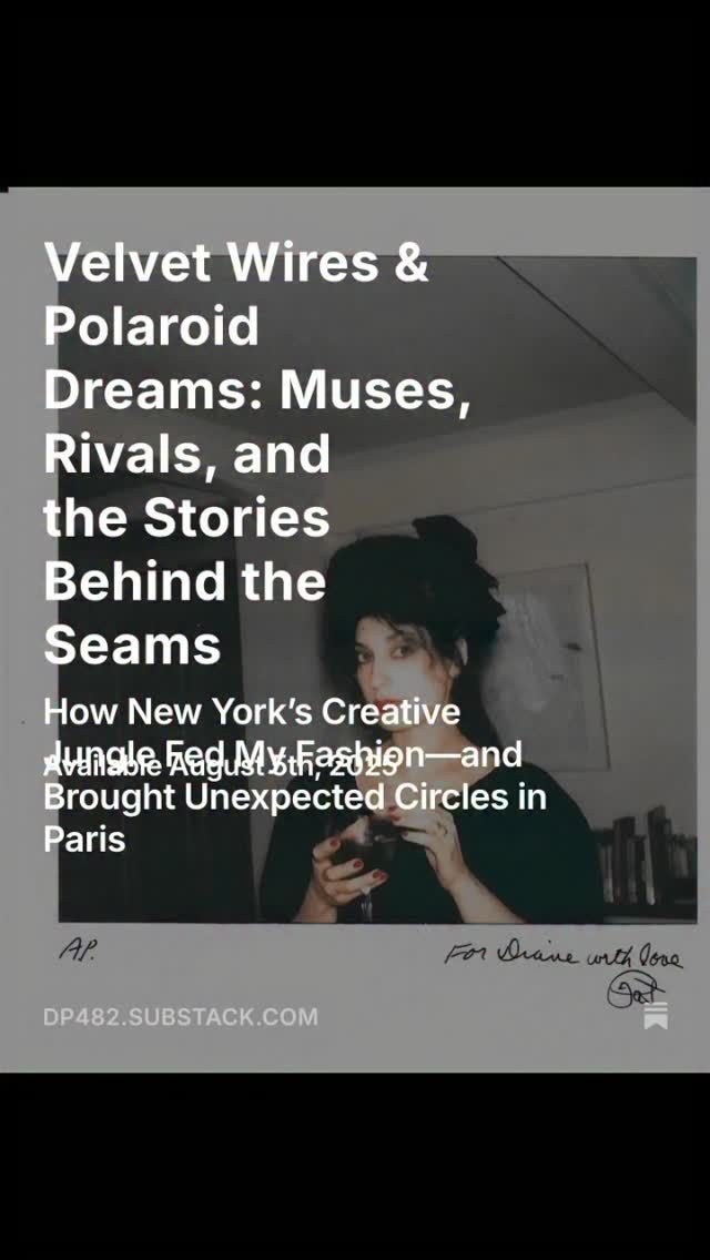 For decades people have been asking me to write my autobiography now you can find it on dianepernet.substack.com #fashion #film #life every Tuesday one drop at a time. Random one photo the story behind it no timeline filmed by @pedro.guez