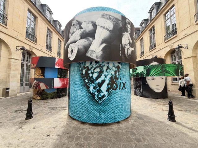 Always enchanted by the @doverstreetmarketparis courtyard this time celebrating the @commedesgarcons #six #magazine