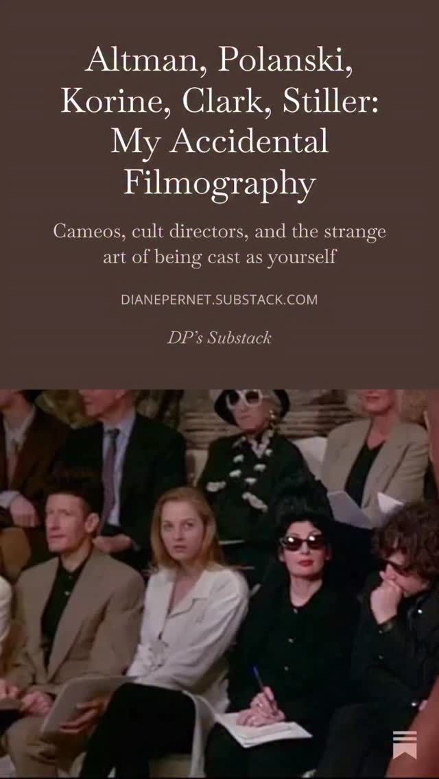 Cannes opens tomorrow, I've already done my time in the frames of Altman, Polanski, Larry Clark, Harmony Korine and Ben Stiller-I don't act I just haunt film sets. See you tomorrow on my substack.