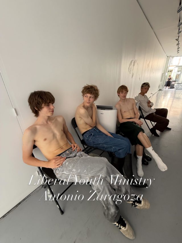 @liberalyouthministry by @antoniozaragozaa my mobile got too hot and shut down mid show...collection was inspired by Nosferatu by Wilhelm Murnau a 1922 Horror Film the text was hand stitched on the garments. Paris is literally burning could not even call G7 because my phone told me it was too hot....does not make me feel confident it will function during these 100 degree days when Paris still does not believe in air conditioning....
